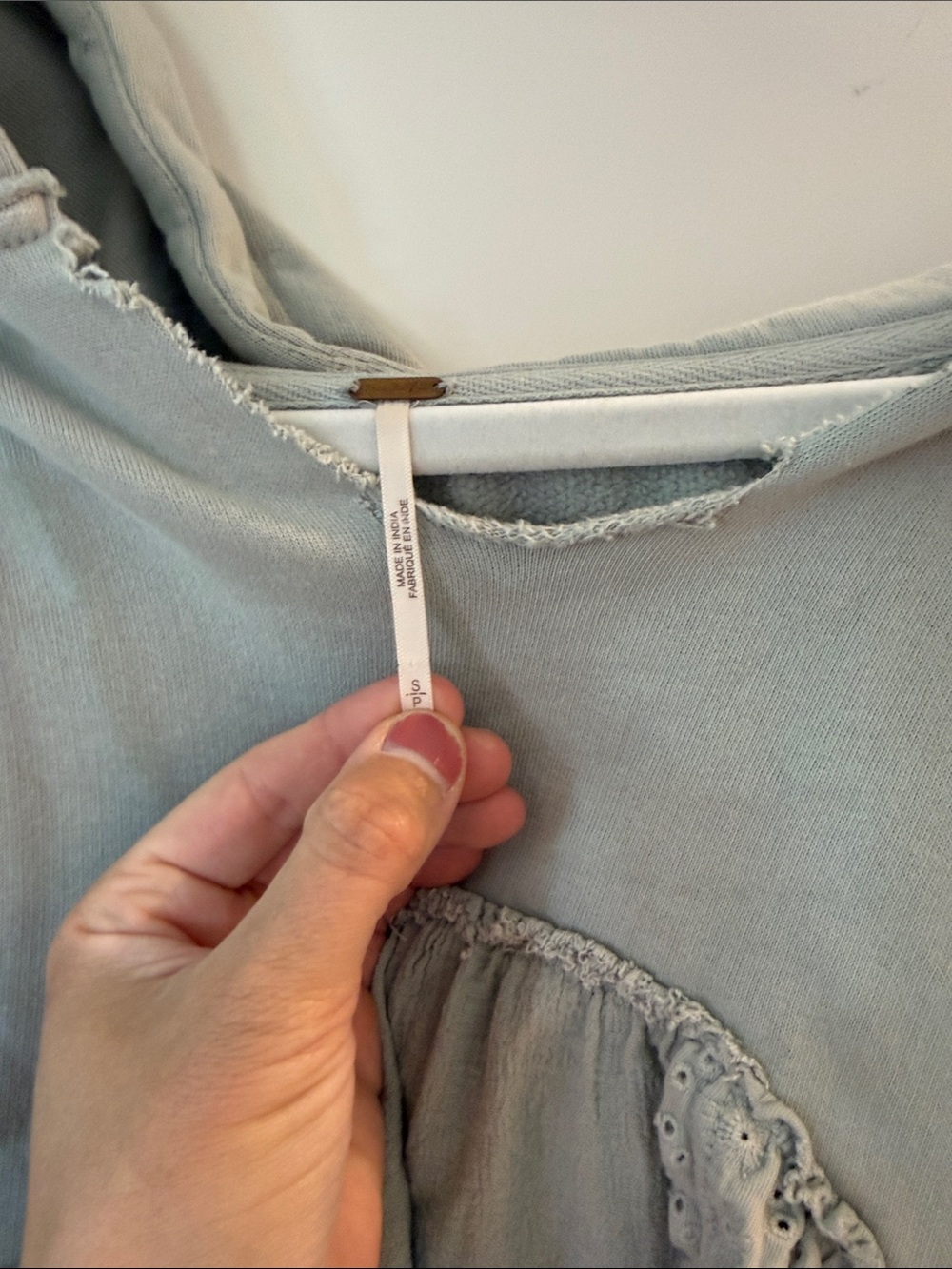 Free People Light Blue/Gray Women's Blouse